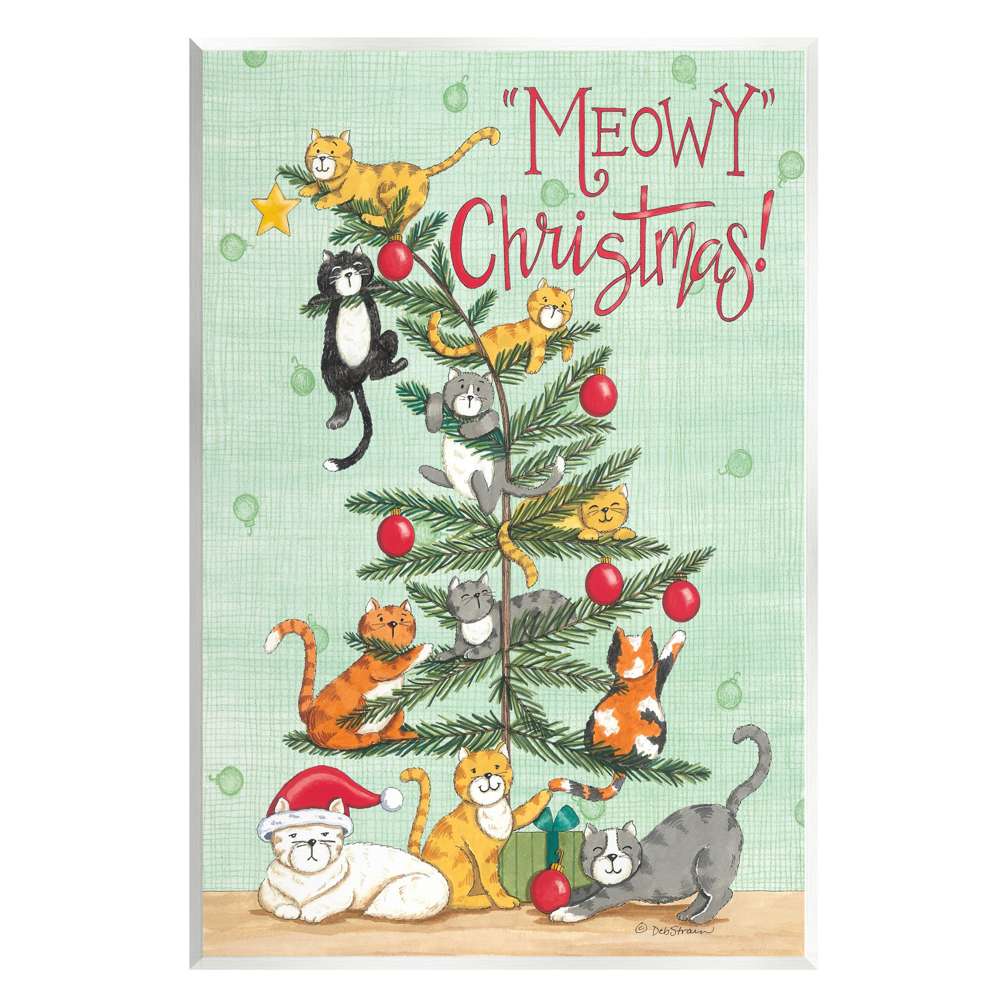 Stupell Industries Meowy Christmas Cats Wall Plaque Art